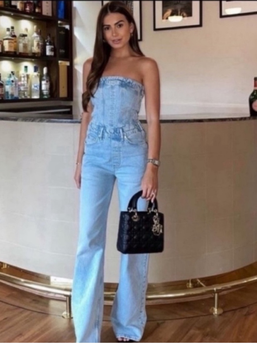 ZARA DENIM JUMPSUIT SIZE M